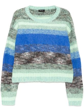 Tout à Coup striped crew-neck jumper - women - Acrylic - S - Green
