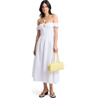 Onia Off-Shoulder Midi Dress in White at Nordstrom, Size 6