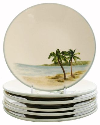 ABBIAMO TUTTO Set Of 6 Palm Breezes Salad/Dessert Plates