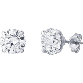 LuvMyJewelry Nisara 3.5 Ct TW Lab Grown Round Diamond Studs 14K Gold Earrings in 14K White Gold at Nordstrom
