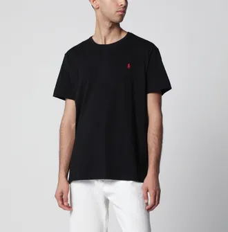 Polo Ralph Lauren T-shirt nera in cotone Custom Slim-Fit