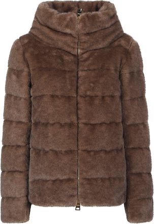 Herno Faux Fur Cape Polyester Down Jacket