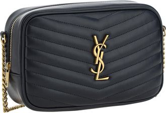 Saint Laurent Womens Lou Shoulder Bag Black Calf Leather Bos Taurus