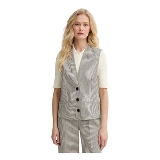 Sessun Katoenen gilet - Dames - Jassen - Beige - Maat: XS Katoen