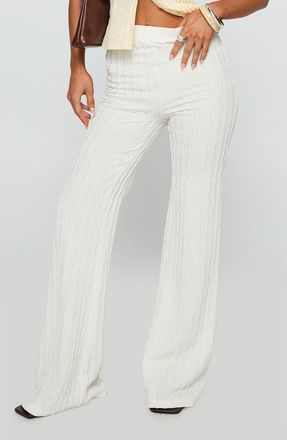 Princess Polly Leisure State Wide Leg Pants in White at Nordstrom, Size 12