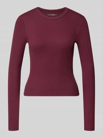 Only Slim Fit Langarmshirt aus Baumwoll-Mix Modell VAL in Bordeaux, Gr&ouml;&szlig;e XL