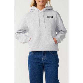 Rip Curl Surf Puff Heritage Hoodie Pullover in Grey Marle/black at Nordstrom, Size Xx-Small