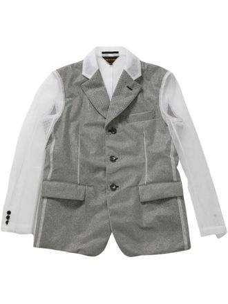 Comme Des Gar&ccedil;ons transparent-panelling blazer - women - Polyester/Nylon - S - Black