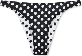 Mango Reversible Polka Dot Cheeky Bikini Bottoms in Black at Nordstrom, Size Medium