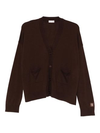 Liu Jo patch-pockets cardigan - women - Viscose/Polyamide/Wool - L - Brown