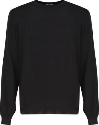 Malo Luxe Crew Neck Zijden Trui - Heren - Sweatshirts - Zwart - 4XL - Kasjmier - Hoodies & sweatvesten