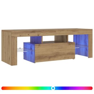 vidaXL Vidaxl - Mueble De Tv Luces Led Madera Roble Artisan 120x36,5x40 Cm