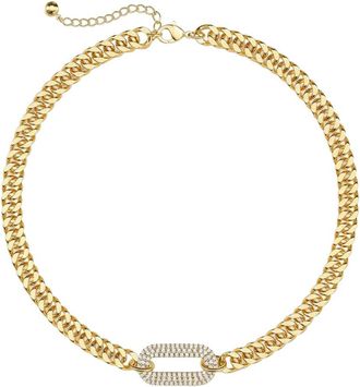 Liv Oliver 18K Plated Cz Curb Necklace