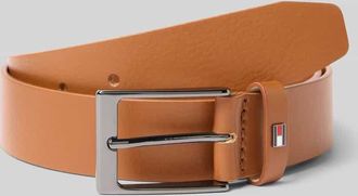 Tommy Hilfiger Ledergürtel mit Logo-Applikation in Cognac, Größe 115