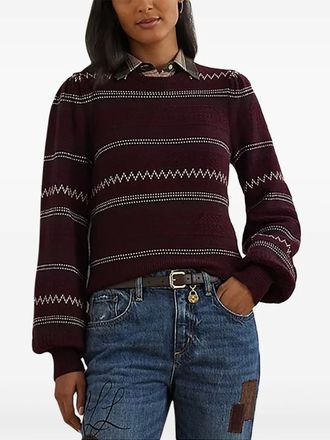 Lauren Ralph Lauren Maglione Fair Isle a righe - Rosso