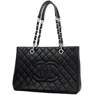 Chanel Black Grained Calfskin Tote Bag (Pre-Owned)