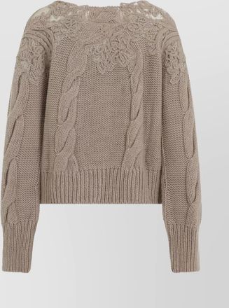 Ermanno Scervino boat neckline cable knit pullover
