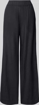 Mbym mbyM Wide Leg Stoffhose aus Viskose-Baumwoll-Leinen-Mix Modell Asaka in Black, Größe XL