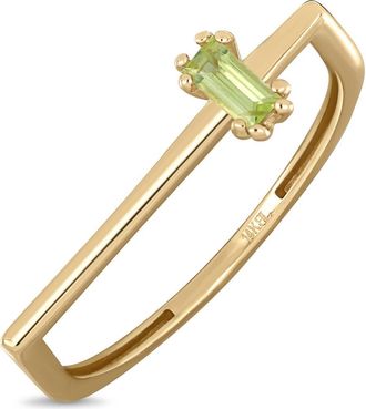 Bony Levy 14K Yellow Gold Baguette Cut Semiprecious Stone Stackable Ring at Nordstrom Rack, Size 6.5