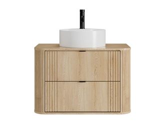 VENTE-UNIQUE.COM Mueble de ba&ntilde;o simple madera color natural claro