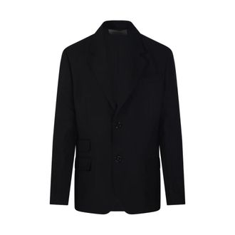 Ami Blazers, male, Black, Size: XL Straight Single Breasted Jacket