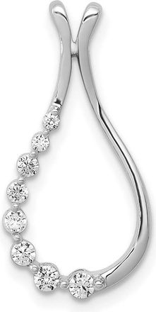 Diamond2Deal 14K White Gold Lab Grown Diamond Teardrop Pendant (0.17ct, VS, G-H)