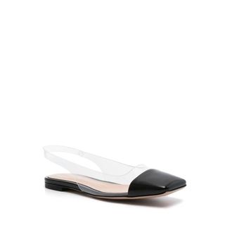 Gianvito Rossi Womens Black Plexiglass Slides Shoe