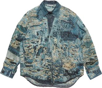 Acne Studios Overhemd met print - Blauw