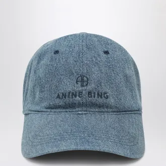Anine Bing Blue Denim Baseball Cap