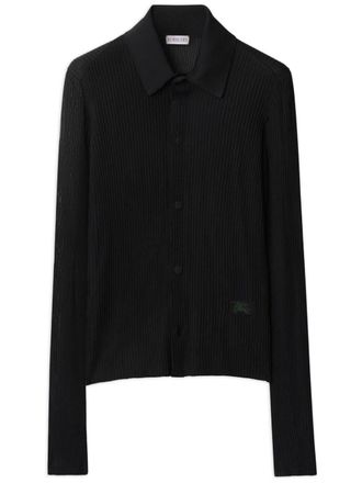 Burberry Maglione Equestrian Knight a coste - Nero