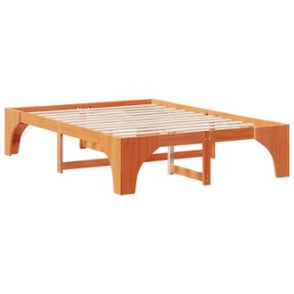 Berkfield Home Floor Bed Frame with Storage Brown 150 x 200 cm Solid pine wood