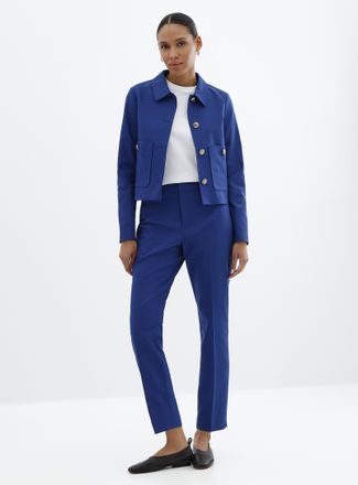 Contemporaine Womens Piped pockets structured pant Fit: Slim leg, high rise