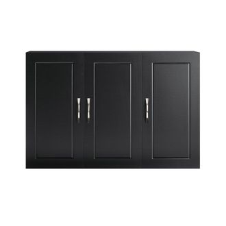 SoBuy Sobuy - Armadietto Pensile Da Bagno Mobile Da Parete Per Il Cucina 3 Ante 90x30x60cm Nero Frg231-l-sch