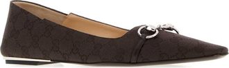 Gucci Womens Gg Fabric Ballet Flat Brown