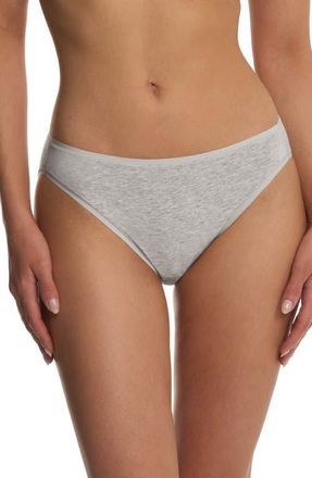 Natori Bliss Bare Cotton Bikini in Light Grey Heather at Nordstrom, Size X-Large