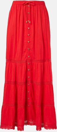 Melissa Odabash Marley crochet-trimmed cotton maxi skirt