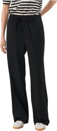 Part Two Elastische Broek met Wijde Pijpen - Dames - Wijde Broeken - Zwart - XL - Broeken