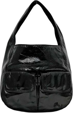Prada Black Nero Patent Leather Handbag Tote Bag (Pre-Owned)