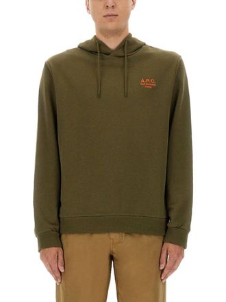 A.P.C. Green Logo Regular Hoodie