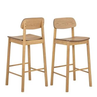 Netfurniture Sterling Bar Stool in Matt Oak Set of 2 in Brown