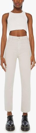 Mother Hustler Flood Cropped Pants In Feather Grey