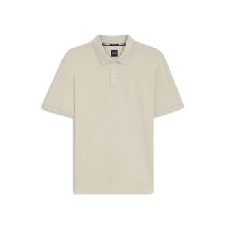 BOSS Cotton-piqu&eacute; polo shirt with Double B monogram