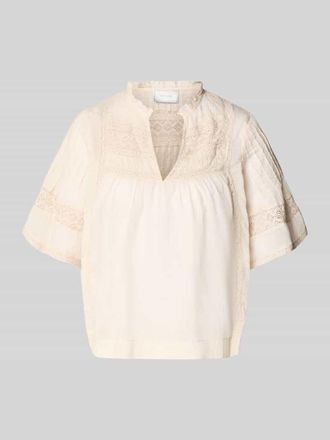 Neo Noir Neo Noir Blusenshirt mit V-Ausschnitt Modell Siama in Beige, Gr&ouml;&szlig;e 34