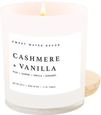 Sweet Water Decor 11oz White Jar Candle - Spa Scents in Cashmere And Vanilla at Nordstrom