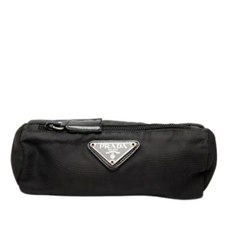 Prada Pre-owned Bags, female, Black, Size: ONE SIZE Pre-owned Nylon Pouch