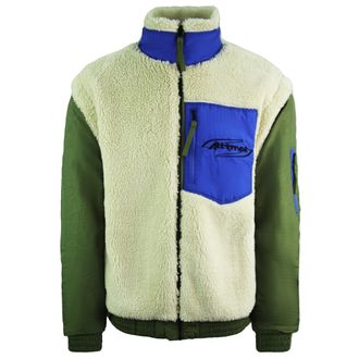 Puma x Attempt Sherpa Bomber Zip Up Olive Beige Mens Jacket 598257 75 - Size X-Small