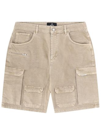 Represent Beige Relaxed Fit Cotton Cargo Shorts
