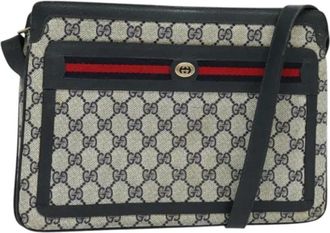 Gucci Pre-owned Leather gucci-bags - Dames - Vintage Schoudertas - Blauw - ONE Size - Leer - Vintage