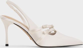 Charles & Keith Jessy Recycled Polyester Bow Slingback Pumps