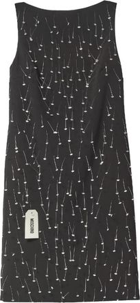 Moschino Mouwloze Jurk met Spelden - Dames - Korte kleedjes - Zwart - M - Katoen - Kleedjes